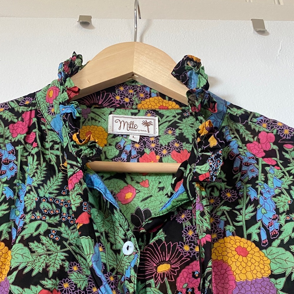Floral Button Down Shirt by Maeve - Multicolor - Picture 4 of 8
